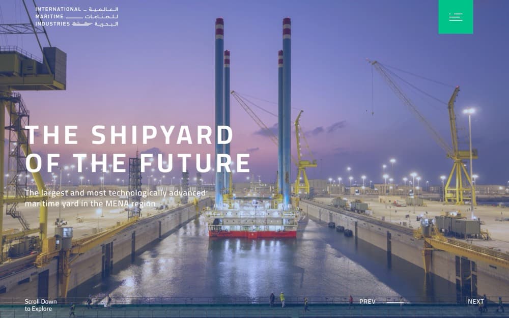 International Maritime Industries website, built by Dazvix
