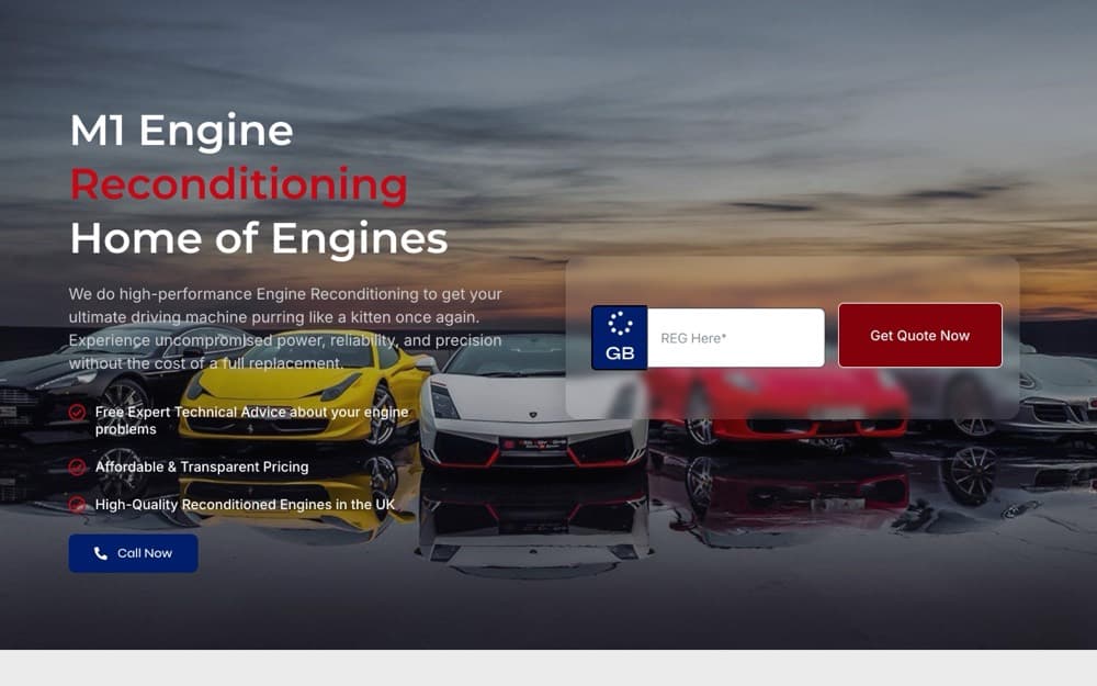 موقع M1 Engine Reconditioning، من تنفيذ Dazvix